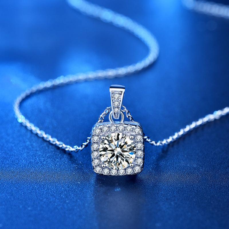Moissanite Pendant Necklace In S925 Sterling Silver