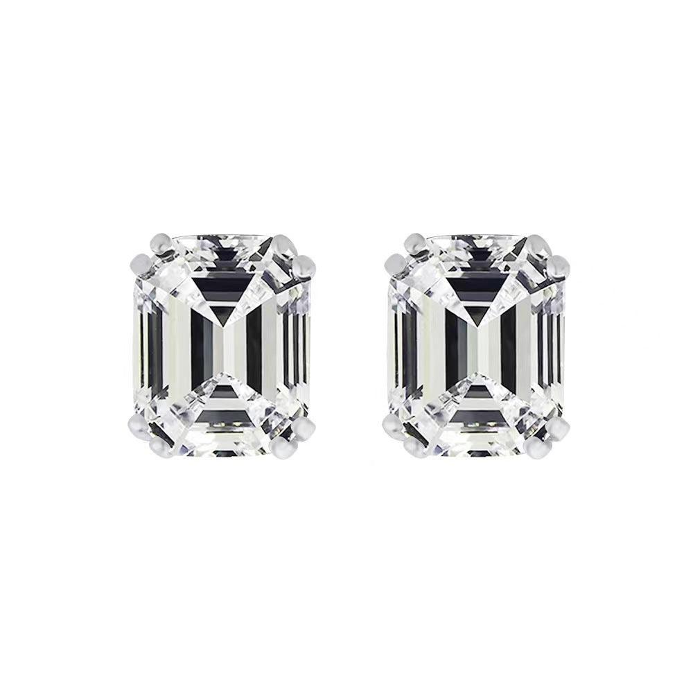 925 Silver Plated Rock Candy Earrings White G 925 Silver