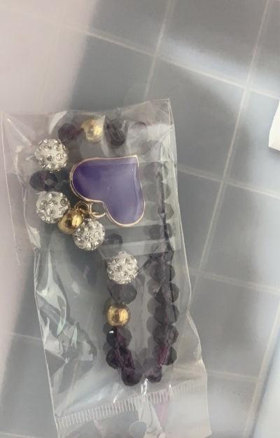 Elastic Crystal Heart Bracelet | Fashion Jewelry Sapphire