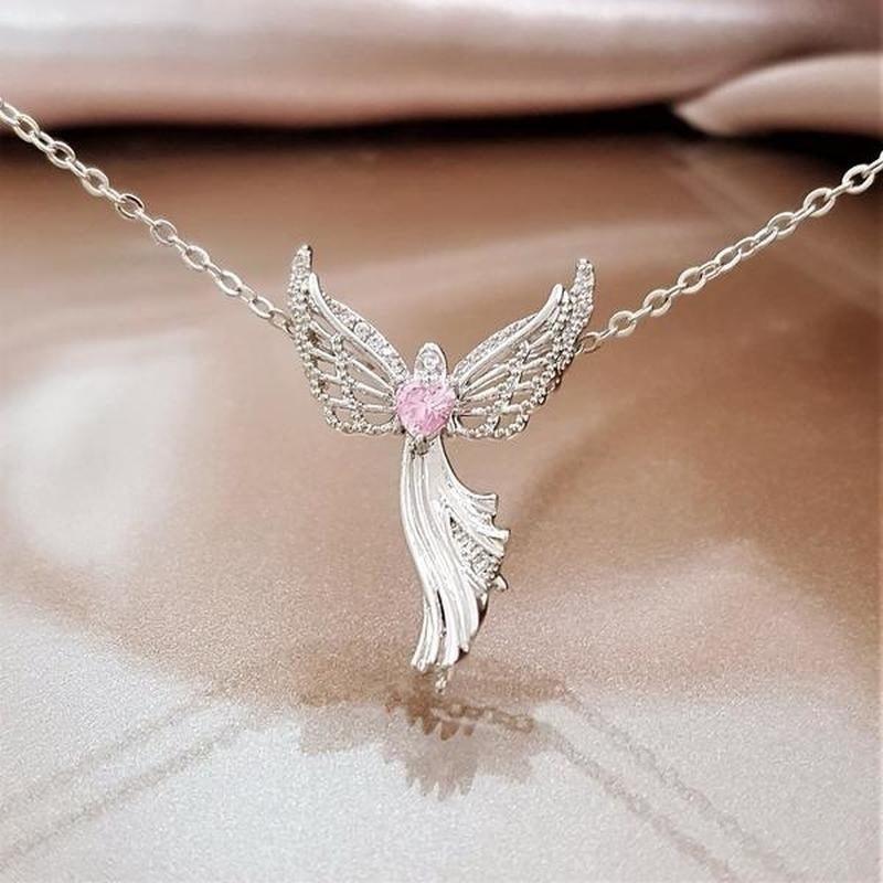 Virgin Mary Pendant Necklace - Daily Wear Silver Pink Diamond 1PCS