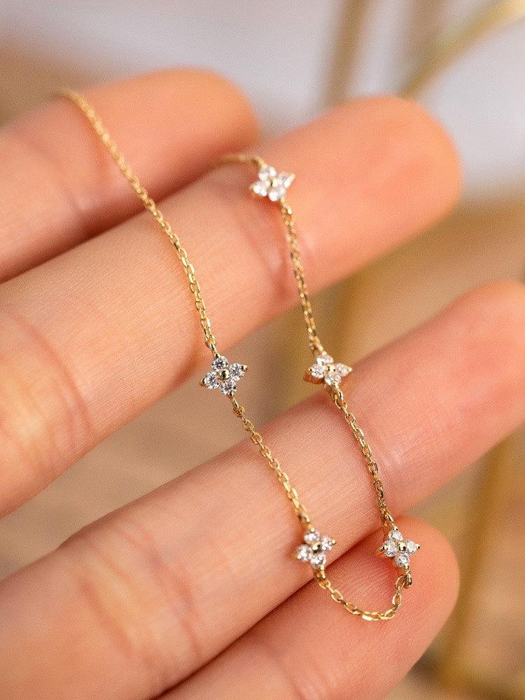 S925 Silver Plated 18K Gold Zircon Bracelet | Daily Wear