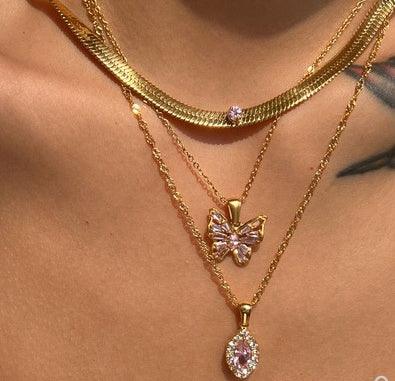 Olive Shaped Horse Eye Zircon Necklace | Daily Wear