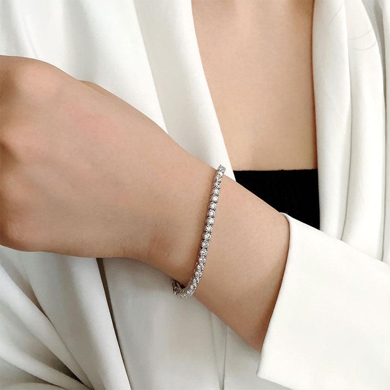 S925 Sterling Silver Moissanite Tennis Bracelet | Daily Wear