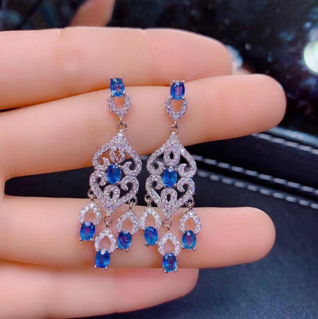 S925 Silver - Sri Lankan Sapphire Earrings