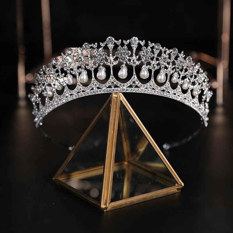 Pearl Diamond Electric Galvanized Crown | Bride Jewelry Silver