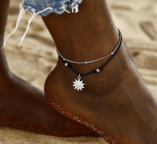 Beach Pearl Stretch Anklet | Beach Collection Silver