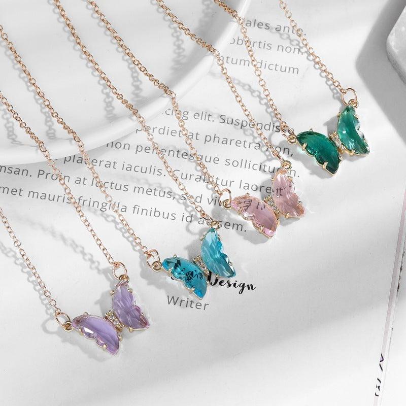 Fantasy Crystal Butterfly Necklace | Daily Wear