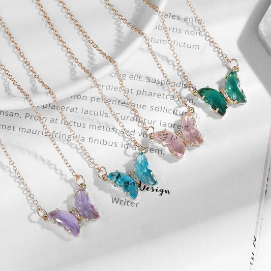 Fantasy Crystal Butterfly Necklace | Daily Wear