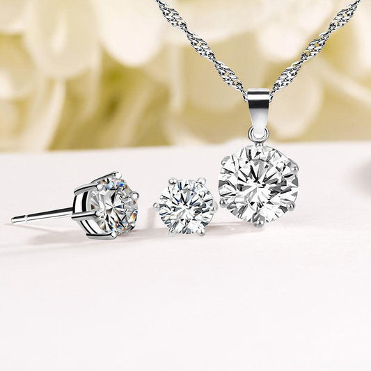 Combination Diamond-studded Jewelry Set | Daily Wear