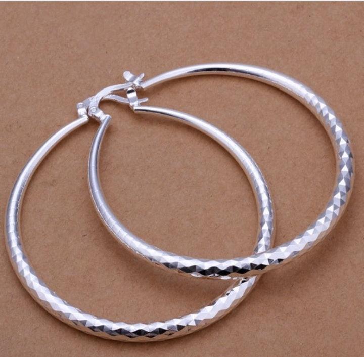 925 Silver Exaggerated Large Hoop Earrings