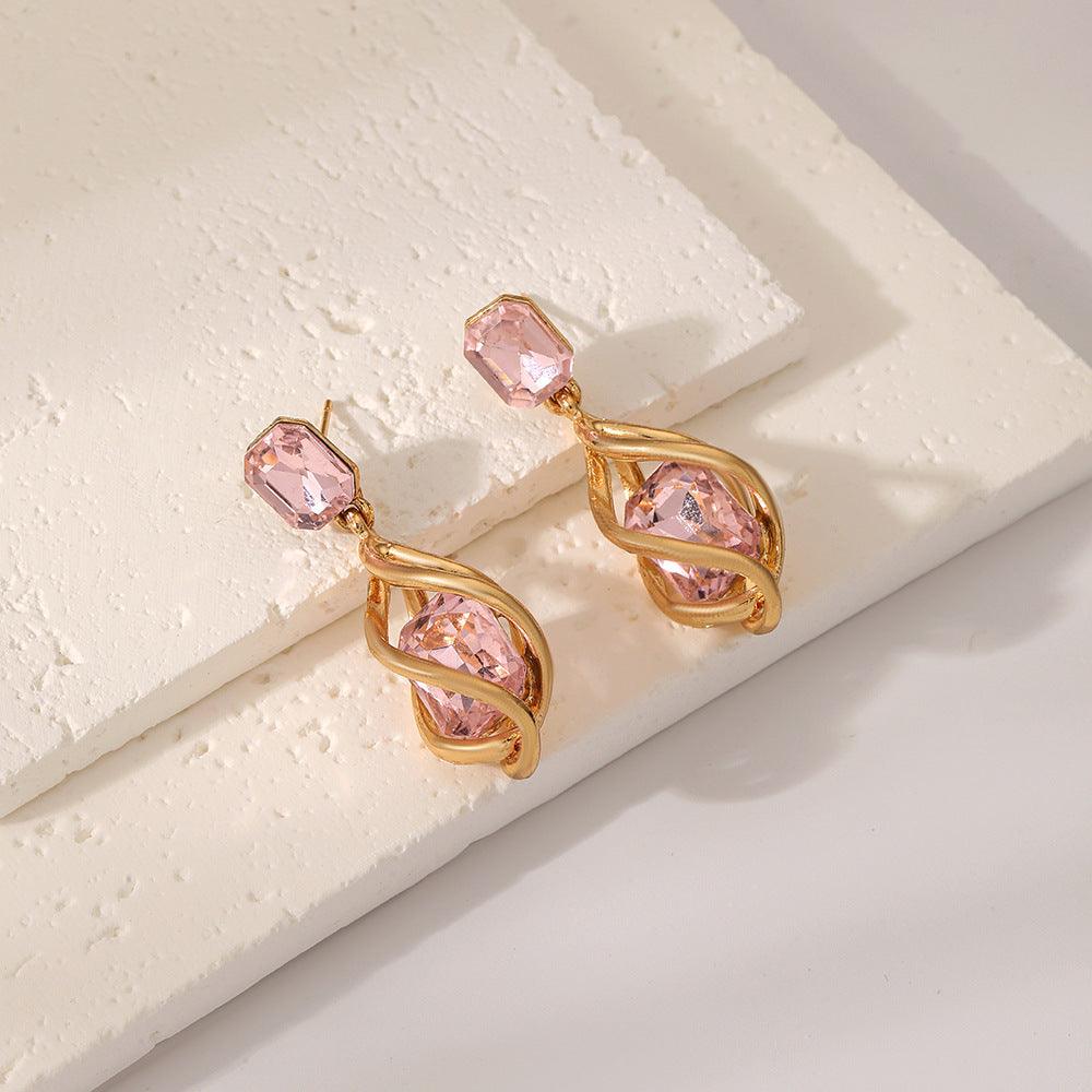 Retro Creative Emerald Stud Earrings 3