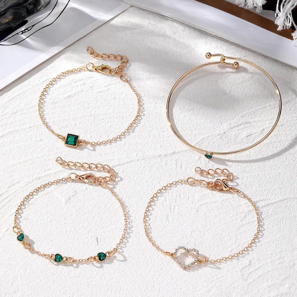 Vintage Inlaid Lvzuan Square Bracelet | Fashion Wear