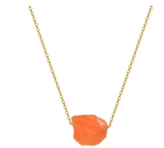 Stone Crystal Pendant Fashion Necklace Carnelian Stone 1PCS