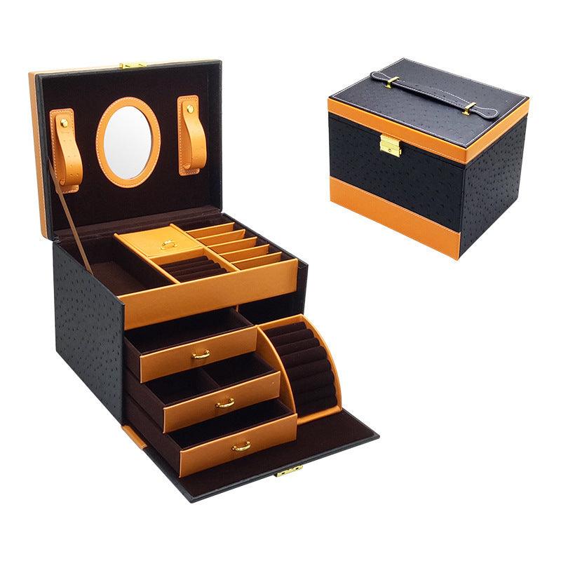 High-end Leather Jewelry Storage Drawer | Jewelry Storage Orange