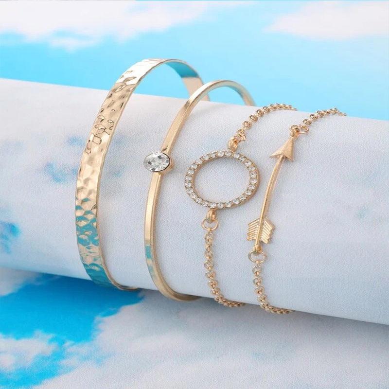 Women's 4 Piece Rhinestone Bracelet | Fashion Wear