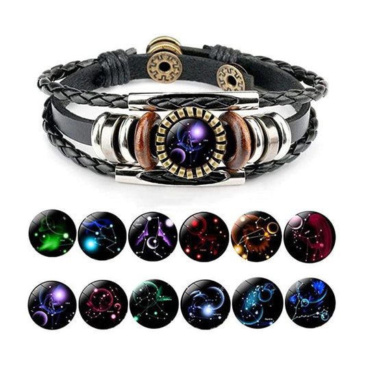 Elegant Zodiac Sign Bracelets | Leather Jewelry