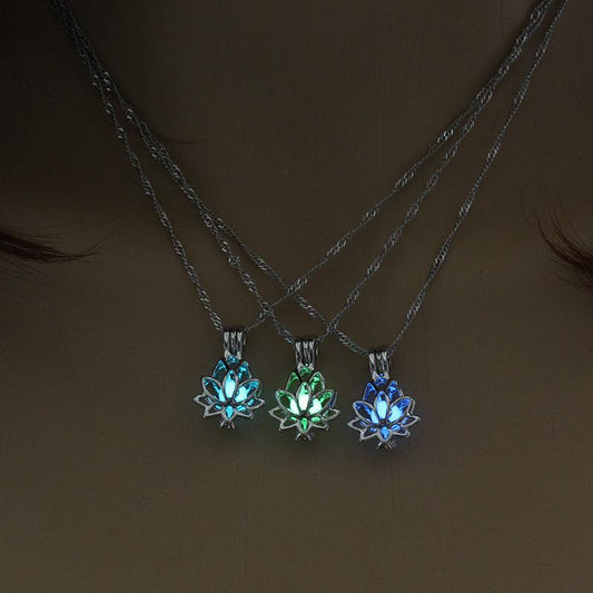 Glow-in-the-dark Lotus Necklace | Daily Wear Jewelry