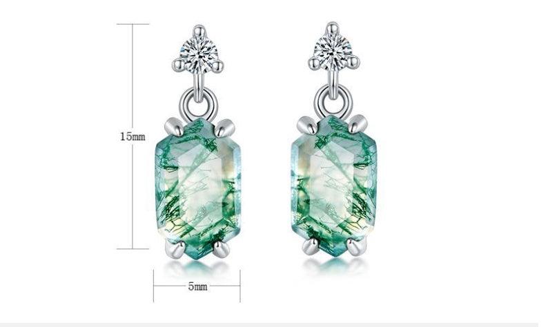 Natural Water Plants Moss Earrings