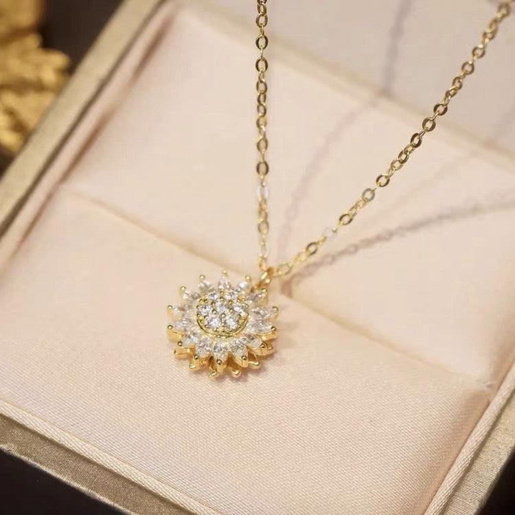 Rotatable Sunflower Necklace | Fashion Jewelry