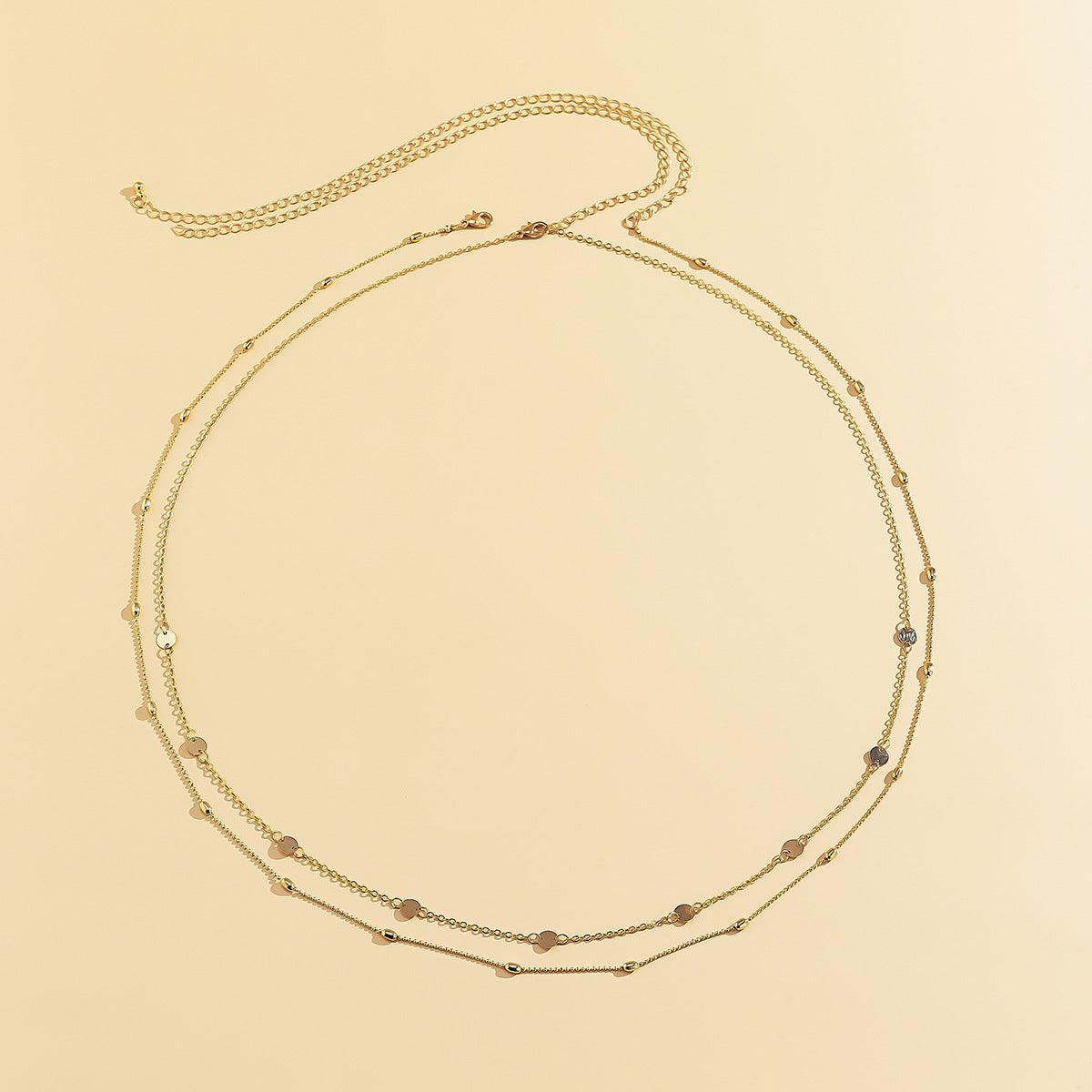 Belly Sexy Body Double Layers Chain | Party Wear Gold