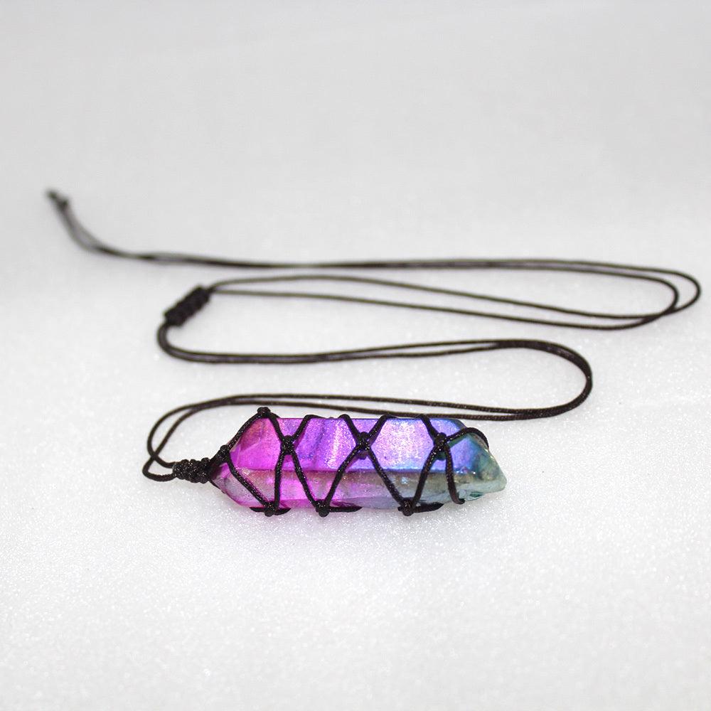 White Crystal Single Crystal Electroplating Double Color Necklace