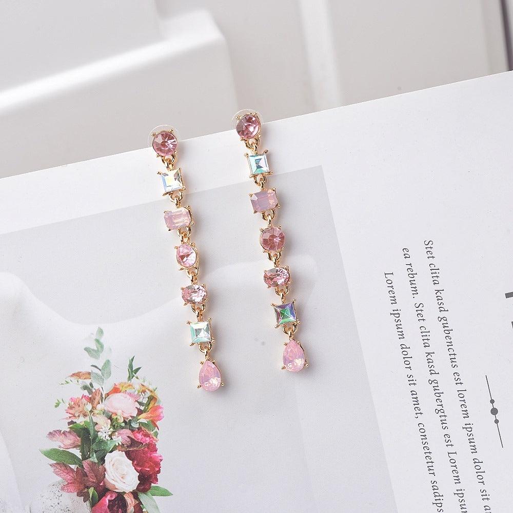 Multicolor Crystal Tassel Long Earrings | Daily Wear