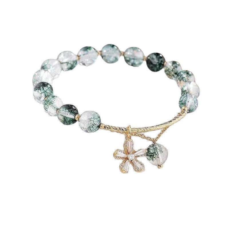 Prosperous Career Transfer Beads Crystal Bracelet | Daily Wear Green