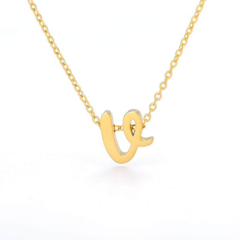 Small Hollow Letter Necklace | 2025 V