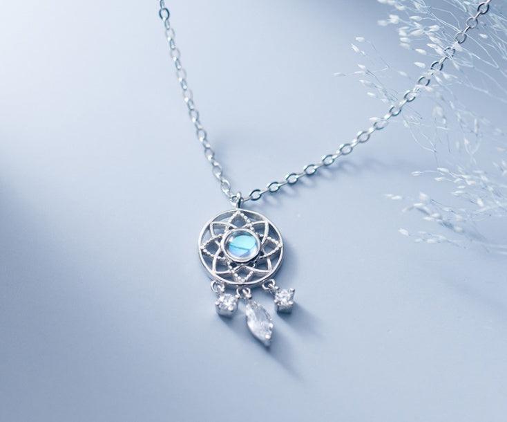Retro Dream Catcher Pendant Necklace | Daily Wear Silver