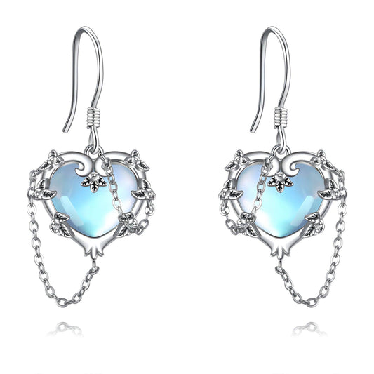 Witches Heart Moonstone Earrings | Daily Wear