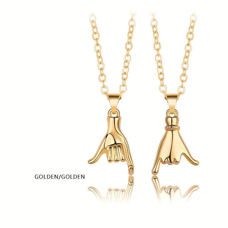 Magnetic Palm Couple Necklace B