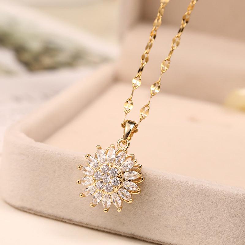 Rotatable Sunflower Necklace | Daily Wear