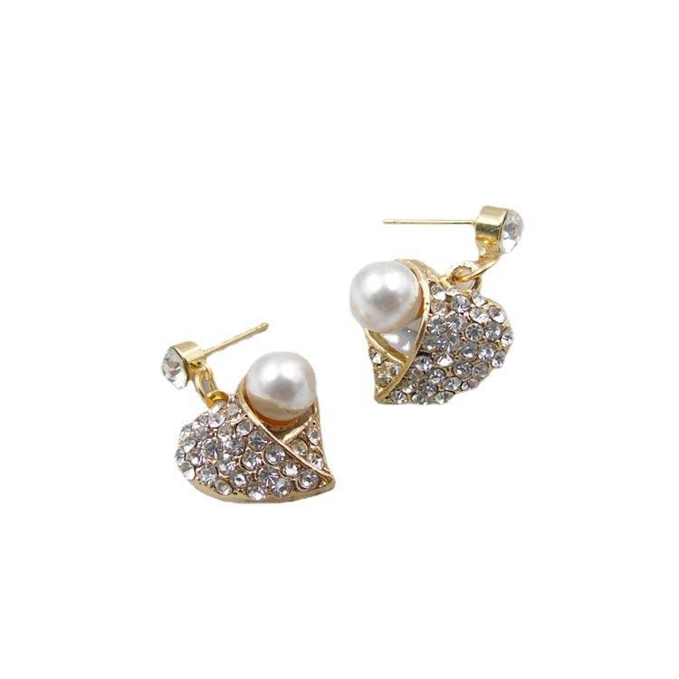 Fashion Peach Heart Pearl Jewelry Set | Daily Wear