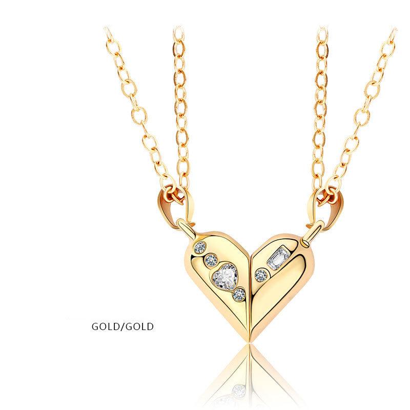 Love Couple Magnetic Stone Necklace - Daily Wear Gold
