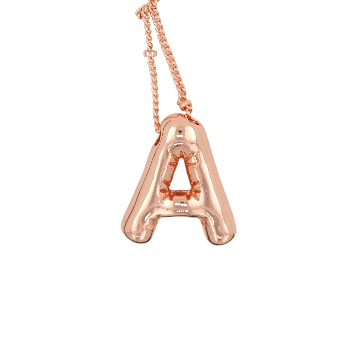 Glossy Letters Pendant Necklace | Fashion Wear A Rose Gold