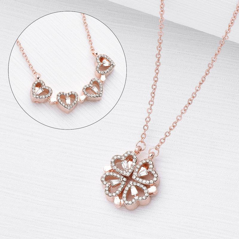 Variety Four-leaf Clover Titanium Steel Necklace Jewelry Rose Gold Necklace