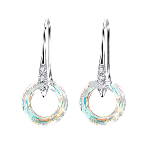 S925 Silver Diamond Ear Hooks | Austrian Crystal White