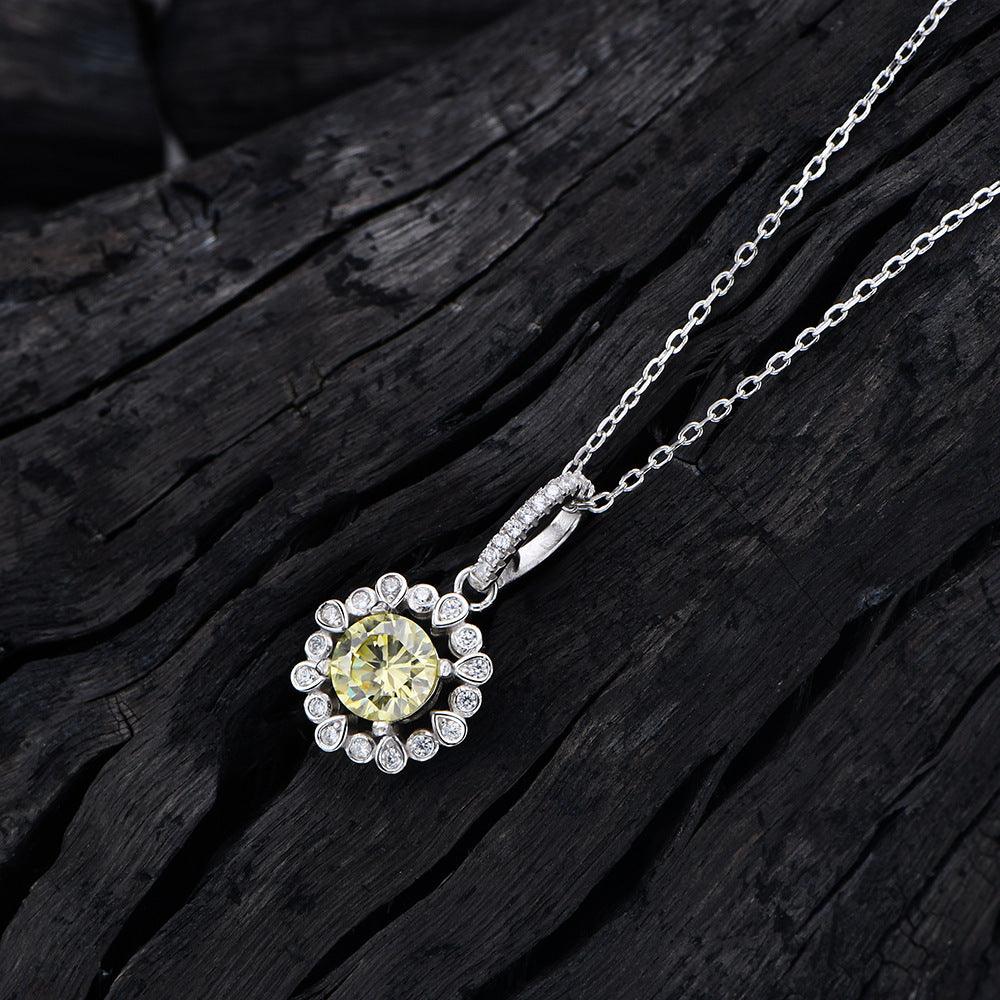 Elegant Demi fine Diamond Set | Daily Wear Yellow Necklace