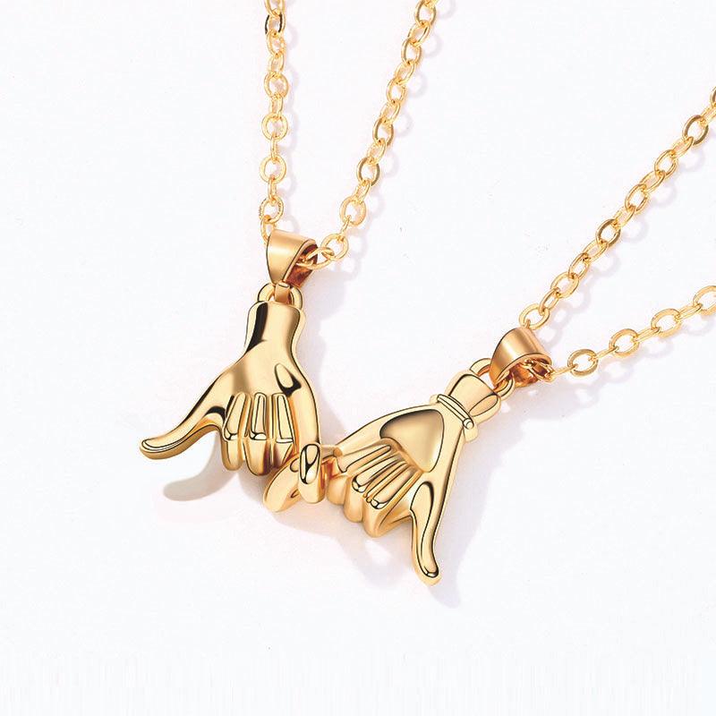 Magnetic Palm Couple Necklace