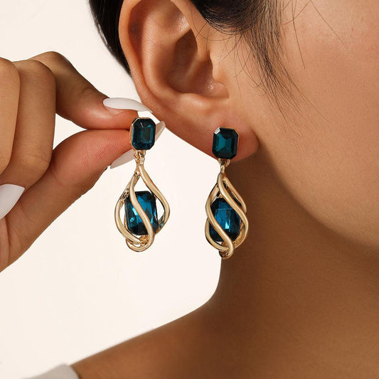 Retro Creative Emerald Stud Earrings
