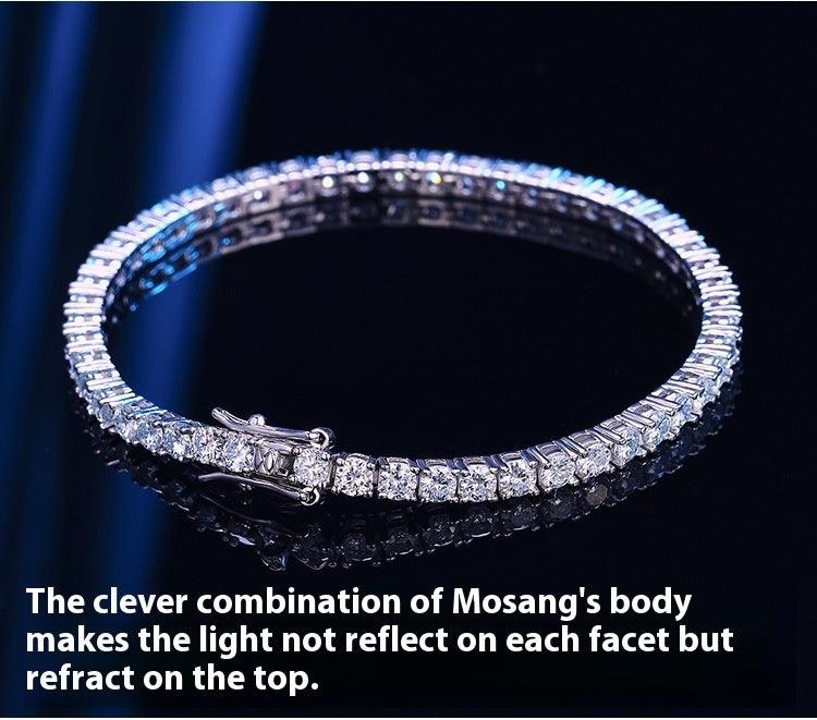 S925 Sterling Silver Moissanite Tennis Bracelet | Daily Wear