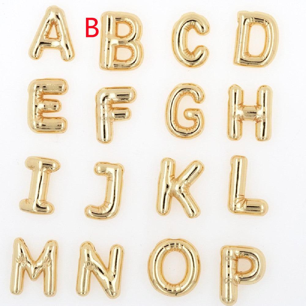 Glossy Letters Pendant Necklace | Fashion Wear B Gold