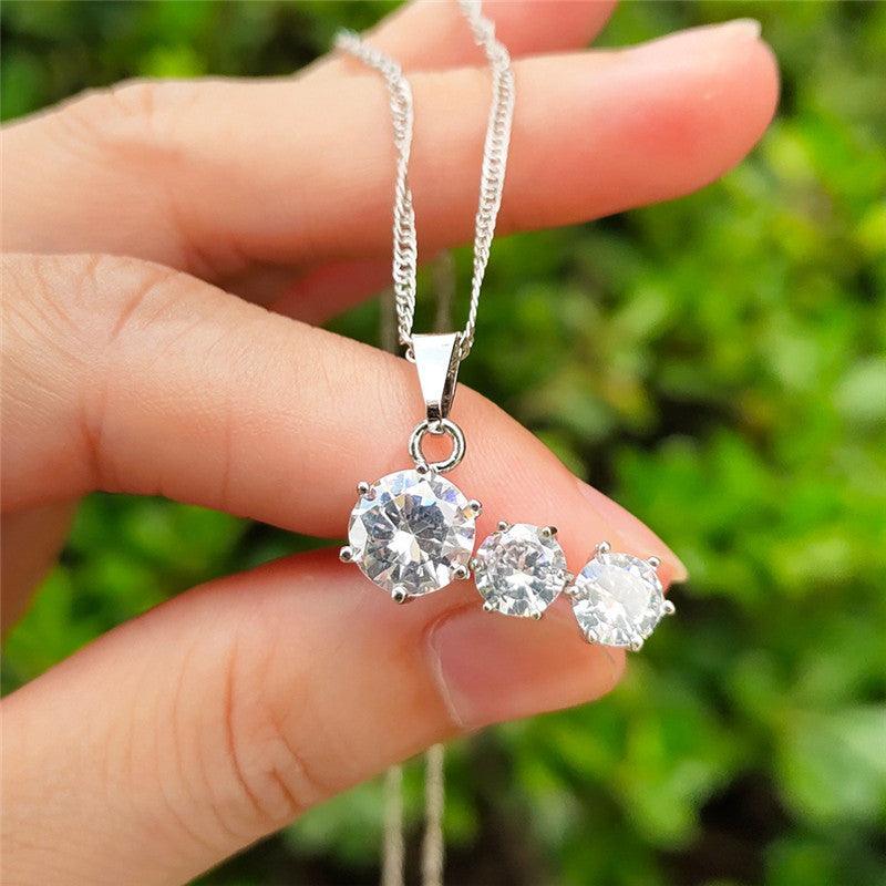Combination Diamond-studded Jewelry Set | Daily Wear