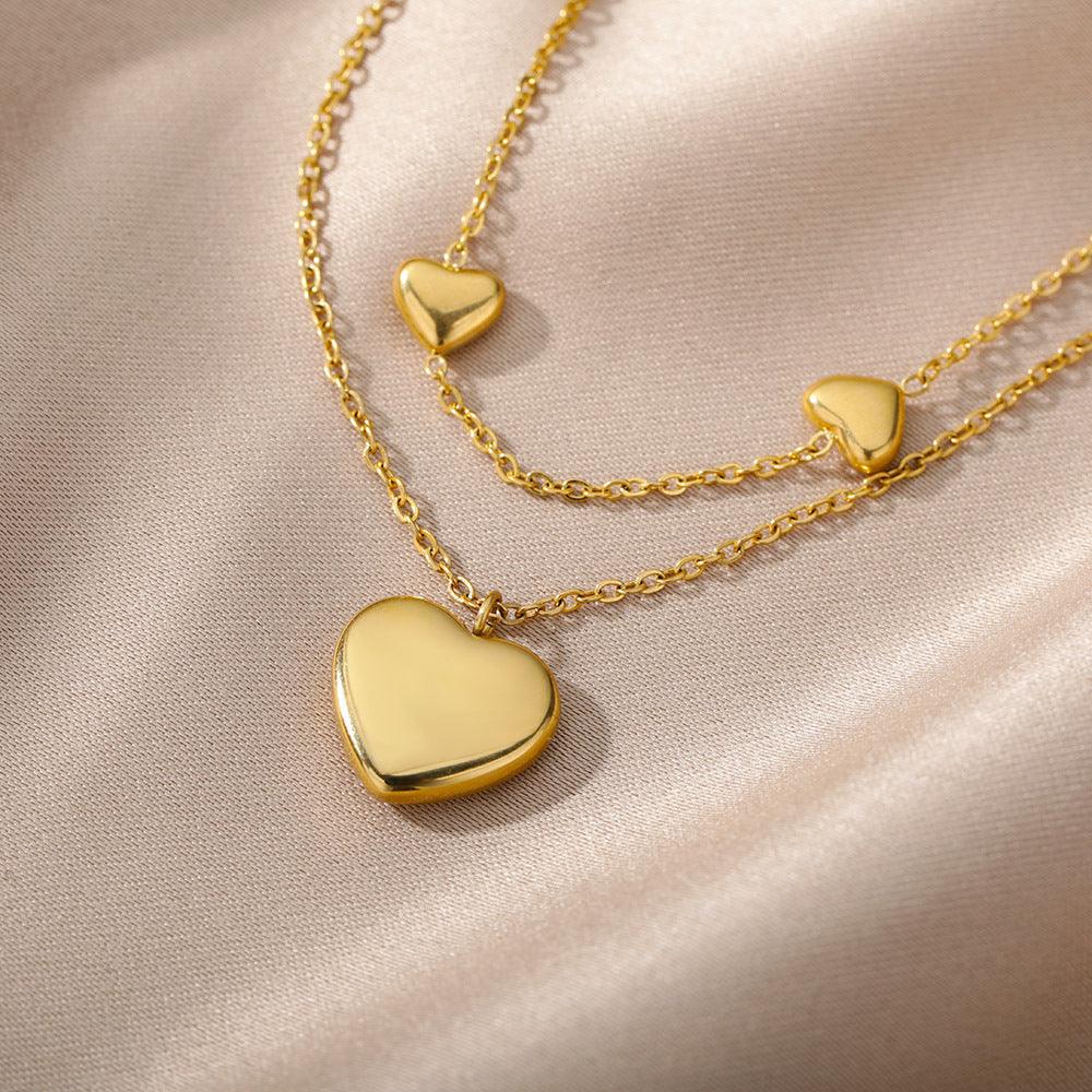 Multilayer Zircon Moon Star Chain - Daily Wear