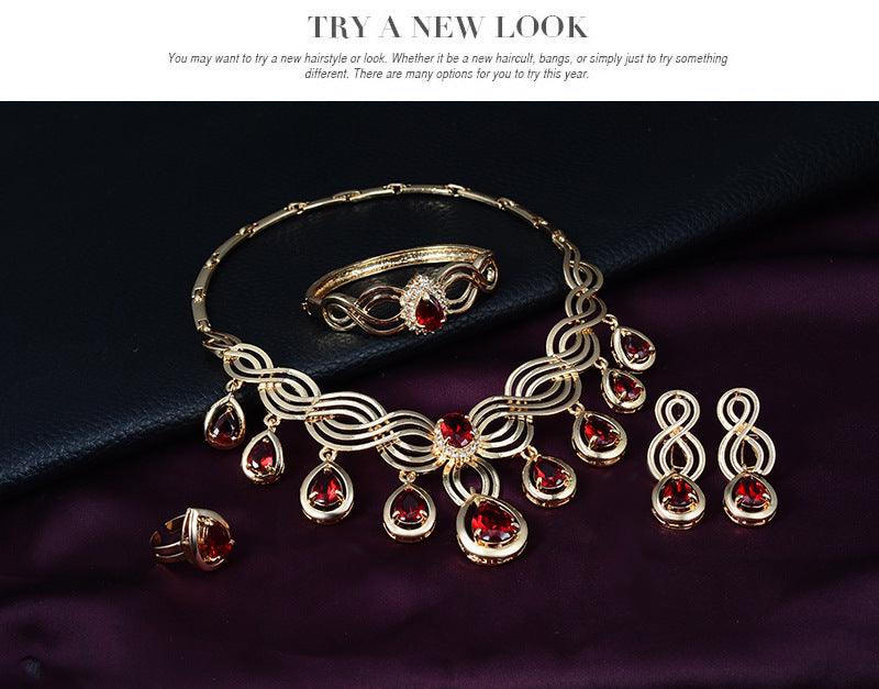 Fashion Gems Necklace and Earrings Jewelry Set | Party Wear