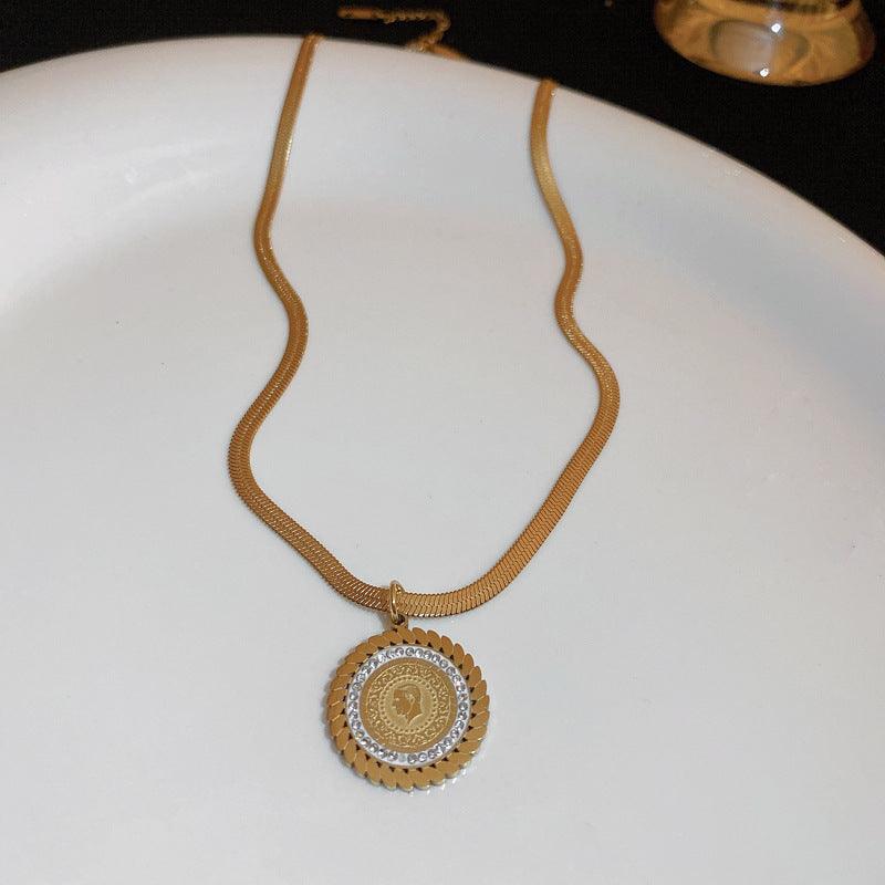 Titanium Steel Affordable Diamond Ear Clip Necklace Gold