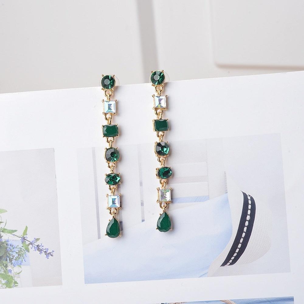 Multicolor Crystal Tassel Long Earrings | Daily Wear