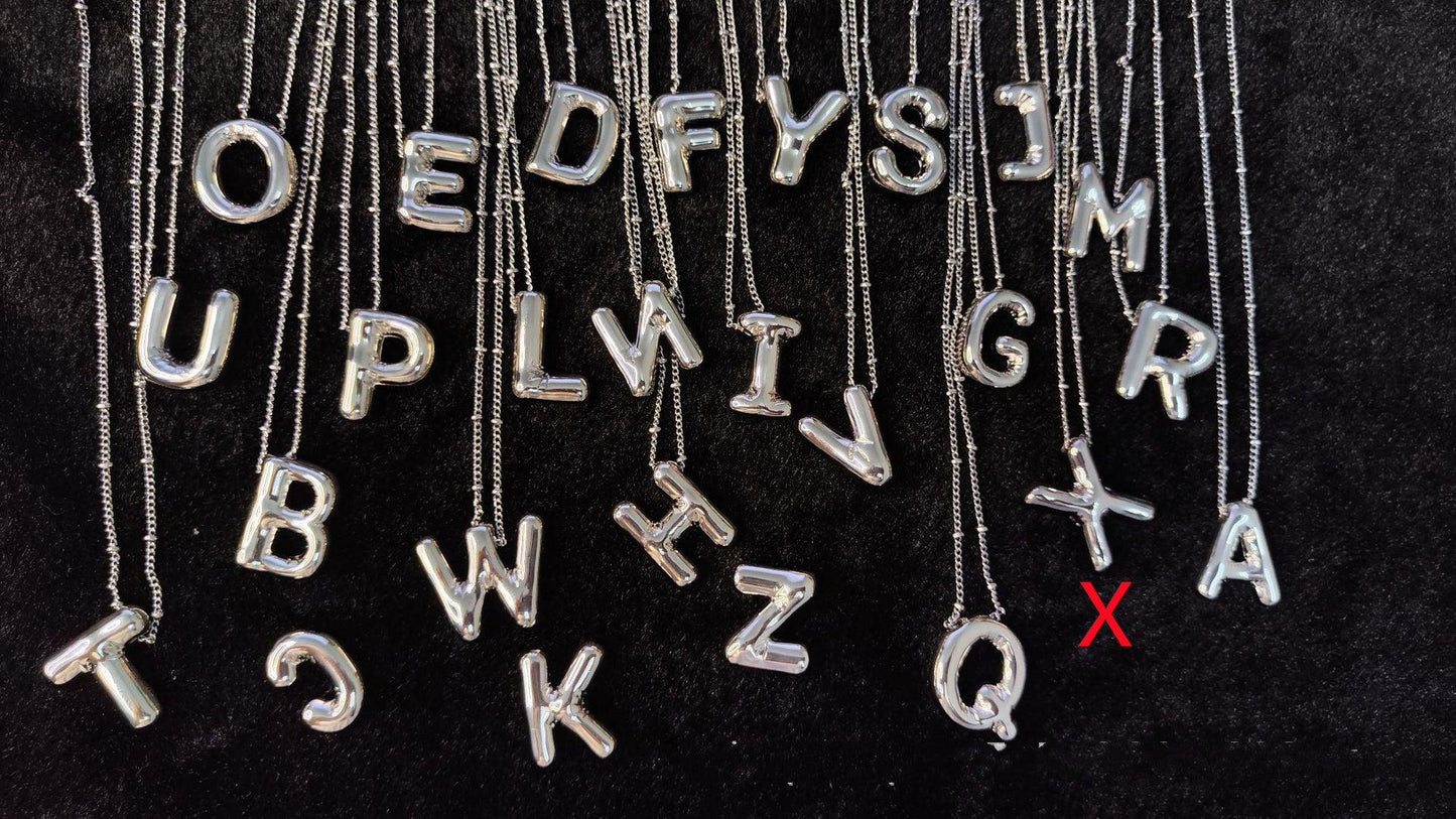 Glossy Letters Pendant Necklace | Fashion Wear X Silvery