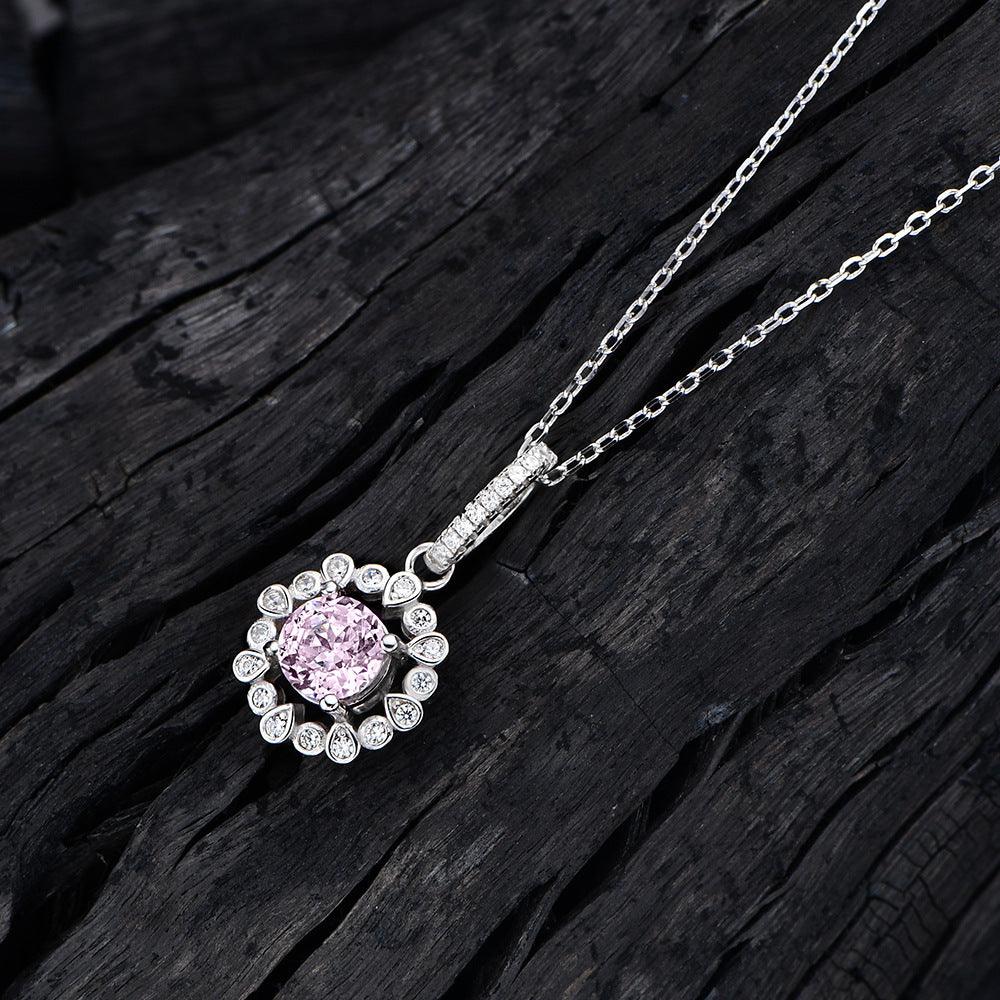 Elegant Demi fine Diamond Set | Daily Wear Pink Necklace